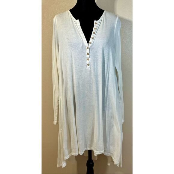 NWOT Free People Beach Emily Mini Bohemian Flowy Cream Dress Small - Picture 2 of 10